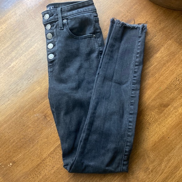 Abercrombie & Fitch Black High Rise Super Skinny Ankle Denim Size 25 - Picture 8 of 9